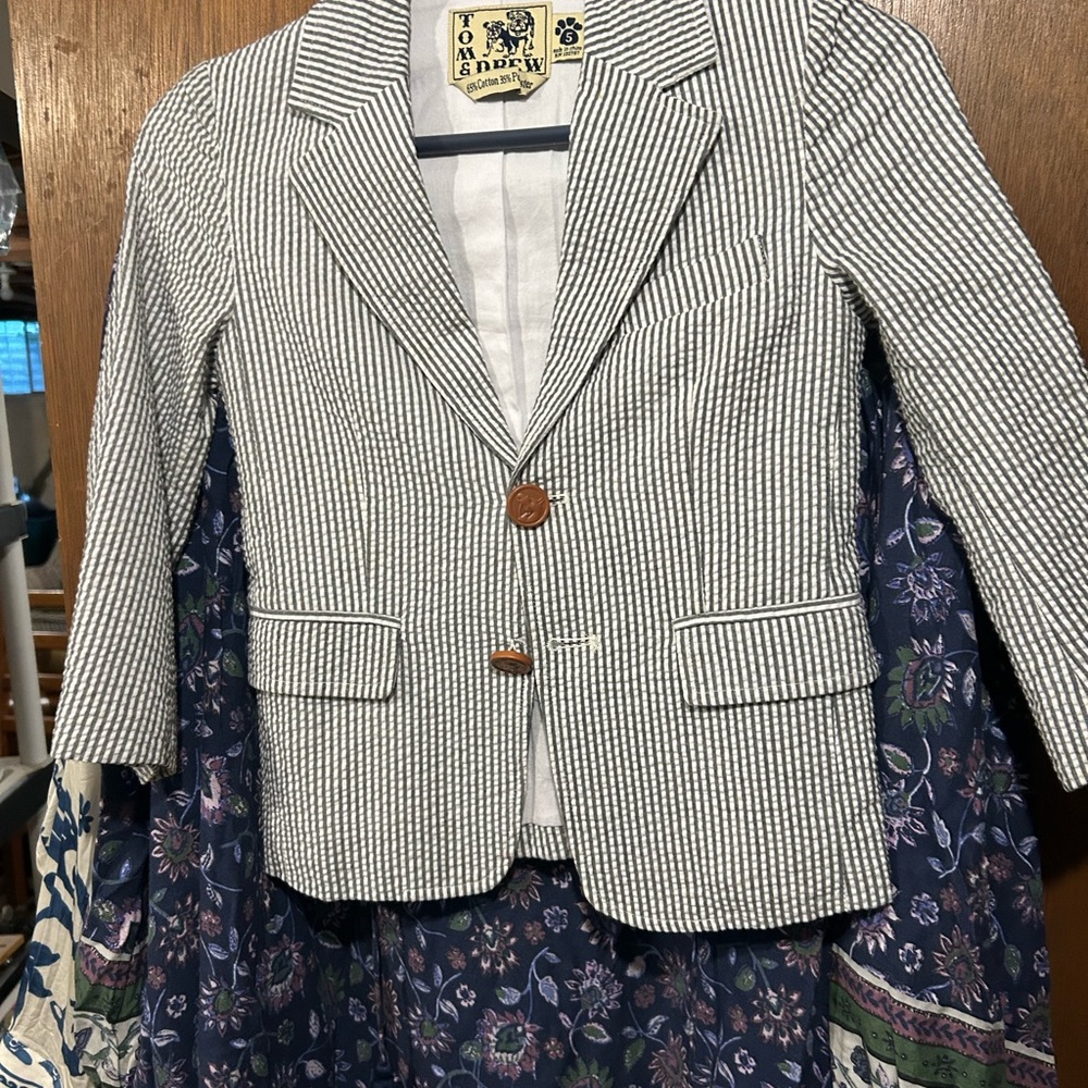 Tom & Drew Seersucker Kids Blazer